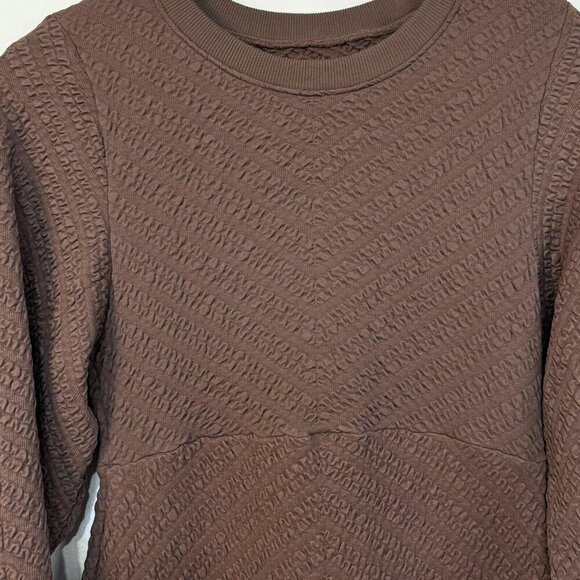 Free People Women's Gabby Long Sleeve Textured Cut Out Back Midi Dress Brown M/L - Picture 7 of 14